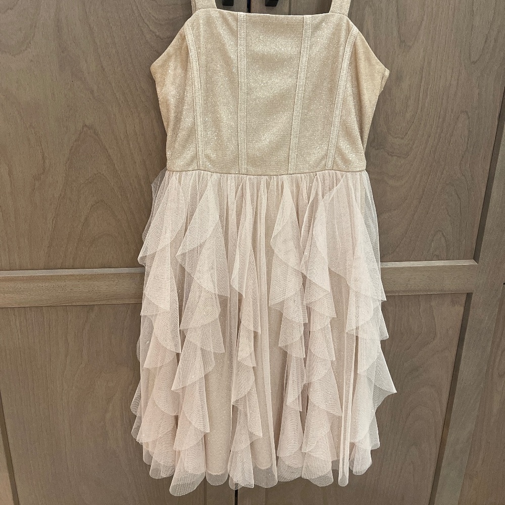 Girls gold sparkly dress / special occasion / wedding / graduation